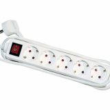 PODALJŠEK S STIKALOM EURO M 5 ŠUKO VTIČNIC 4M H05VV-F 3G1.0 PVC BELI