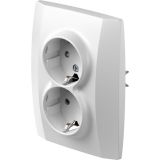 PODOMETNA VTIČNICA LOGIQ VARNOSTNA DVOJNA 16A BELA, XO