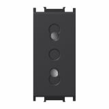 PODOMETNA VTIČNICA MODUL EURO ČRNA, VIJAČNA, 1M, BOK