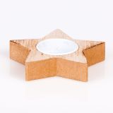 SVEČNIK PODSTAVEK ZA SVEČO LES/ŽELEZO