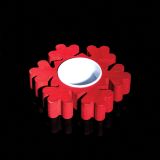 SVEČNIK PODSTAVEK ZA SVEČO LES/ŽELEZO