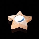 SVEČNIK PODSTAVEK ZA SVEČO LES/ŽELEZO