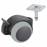 POHIŠTVENO KOLO DÖRNER + HELMER 50MM PLOŠČA 38X38MM BR DVOJNO, MEHKA TLA PARKET