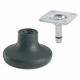 POHIŠTVENO KOLO DÖRNER + HELMER 50MM PLOŠČA 38X38MM DRSNIK, ČRN, TRDA TLA