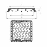 KANALSKI POKROV LIVAR POK.+OKVIR ART.503 LAH.BN C 250 60X60 BN