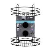 MSV DVOJNA KOTNA POLICA NA VAKUUM 21.5 X 21.5 X 39.7 CM KROM, ČRNA MEGA VENTOUSES