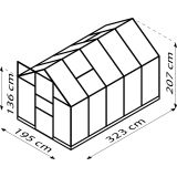 POLIKARBONATNI RASTLINJAK VITAVIA APOLLO 6200 VP4MM 2X3.2M ČRNA