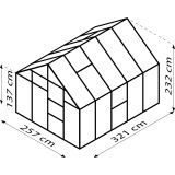 POLIKARBONATNI RASTLINJAK VITAVIA MERIDIAN 1 8300 VP6MM ČRNA 2.6X3.2M