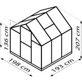 POLIKARBONATNI RASTLINJAK VITAVIA TRITON 3800 VP 6MM 2X2M ALU