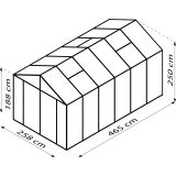 POLIKARBONATNI RASTLINJAK VITAVIA ZEUS COMFORT 11900 VP10MM ČRNA 2.6X4.6M