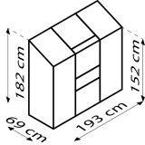 POLIKARBONATNI RASTLINJAK VITAVIA ZIDNI IDA 1300 VP 4MM ALU 2X0.7M