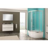 POLKROŽNA KAB. ZA PRHANJE KOLPA SAN TKP 90/CH DIXIE SQ LINE R=550 SILVER PR. ČINČILA