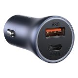 BASEUS AVTOPOLNILEC 1X TYPE C (20W) 1X USB A (20W) PD 40W QC 3.0 S KABLOM USB A - TYPE C 1M - ČRN
