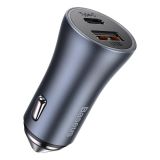 BASEUS AVTOPOLNILEC 1X TYPE C (20W) 1X USB A (20W) PD 40W QC 3.0 S KABLOM USB A - TYPE C 1M - ČRN