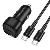 BOROFONE BZ34A AVTOPOLNILEC PD 20W QC 3.0 S KABLOM TYPE C - TYPE C 1M - ČRN