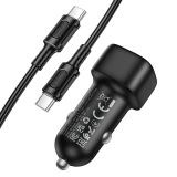 BOROFONE BZ34A AVTOPOLNILEC PD 20W QC 3.0 S KABLOM TYPE C - TYPE C 1M - ČRN