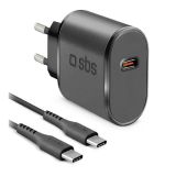 POLNILNIK ZA GSM SBS ADAPTER+KABEL USB-C+USB-C 1M ČRN