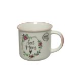 LONČEK PORCELAN, S POTISKOM ROŽ FI 9.7CM