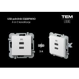 POSEBNA VTIČNICA MODUL POLNILNIK 2X USB A+C BEL 5V 3.0A