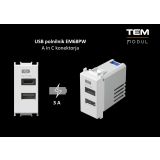 POSEBNA VTIČNICA MODUL POLNILNIK USB 5V 3.0A BEL, 1M, USB A+C