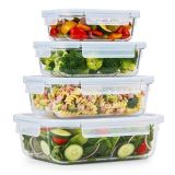 POSODA ZA SHRANJEVANJE ALPINA SET POSOD 4-DELNI STEKLO 1520/1050/640/370 ML