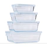 POSODA ZA SHRANJEVANJE ALPINA SET POSOD 4-DELNI STEKLO 1520/1050/640/370 ML