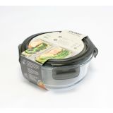 POSODA ZA SHRANJEVANJE DOMY 650 ML STEKLENA ČRNA