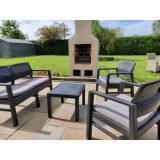 PP VRTNA GARNITURA PROGARDEN KILIMANJARO, ANTRACIT Z BLAZINAMI