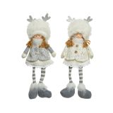 PRAZNIČNA FIGURA DECORIS PUNČKA BELE/SIVE BARVE VIŠINA 37 CM SORT