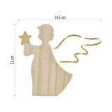 PRAZNIČNA FIGURA EMOS LED LESENI ANGEL 13 CM TOPLO BELA, ČASOVNIK