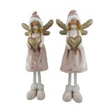 PRAZNIČNA FIGURA GLOSSTYLE ANGEL ROZA 20X11X48CM