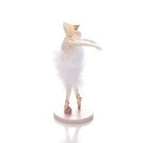PRAZNIČNA FIGURA GLOSSTYLE BALERINA MIŠ 18 CM BELA