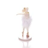 PRAZNIČNA FIGURA GLOSSTYLE BALERINA MIŠ 18 CM BELA