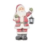 PRAZNIČNA FIGURA GLOSSTYLE BOŽIČEK Z LANTERNO 50 CM ZA ČAJNO SVEČKO RDEČI