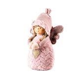 PRAZNIČNA FIGURA GLOSSTYLE DEKLICA 30 CM ROZA TEKSTILNA