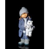 PRAZNIČNA FIGURA GLOSSTYLE DEKLICA MGO KREMIČNA 50 CM