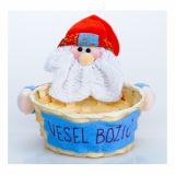 PRAZNIČNA FIGURA GLOSSTYLE KOŠARICA S FIGURO FI 18 CM IN NAPISOM VIŠ.18 CM