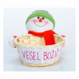 PRAZNIČNA FIGURA GLOSSTYLE KOŠARICA S FIGURO FI 18 CM IN NAPISOM VIŠ.18 CM