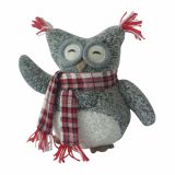 PRAZNIČNA FIGURA GLOSSTYLE SOVA TEKSTILNA 25 CM 28X15X25 CM