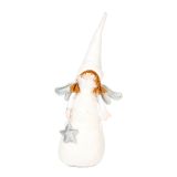 PRAZNIČNA FIGURA GLOSSTYLE STOJEČI ANGEL 37 BELE BARVE TEKSTILNI