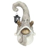 PRAZNIČNA FIGURA JELEN S SVETILKO, BEL 27.5X22.5X46.5 CM
