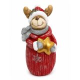 PRAZNIČNA FIGURA JELEN Z LED LUČKO, RDEČ 21X18.6X41 CM