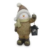 PRAZNIČNA FIGURA SNEŽAK S SVETILKO, BEL 23X14.5X42 CM