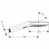 PRHA HANSGROHE RAINDANCE ROČNA SELECT E 120 3-STOPENJSKA