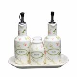 PRIBOR ZA ZAČIMBE TOGNANA FLOWERS KERAMIČEN ZA SOL, POPER, KIS IN OLJE