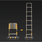 PRISLONILNA LESTEV 5 STOPNIČNA, TELESKOPSKA 2.30 M, ČRNA