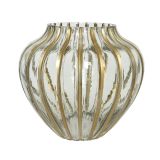 STEKLENA VAZA DECORIS PROZORNA/ZLATA VIŠINA 25 CM
