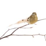 OKRASEK ZA JELKO GLOSSTYLE PTIČ 18 CM BLEŠČEČI ZLAT