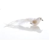 OKRASEK ZA JELKO GLOSSTYLE PTIČ 19 CM BEL