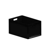 KONTEJNER - ZABOJNIK PVC 40X30X22CM ČRNE BARVE POLNE STENE VOL. 20L